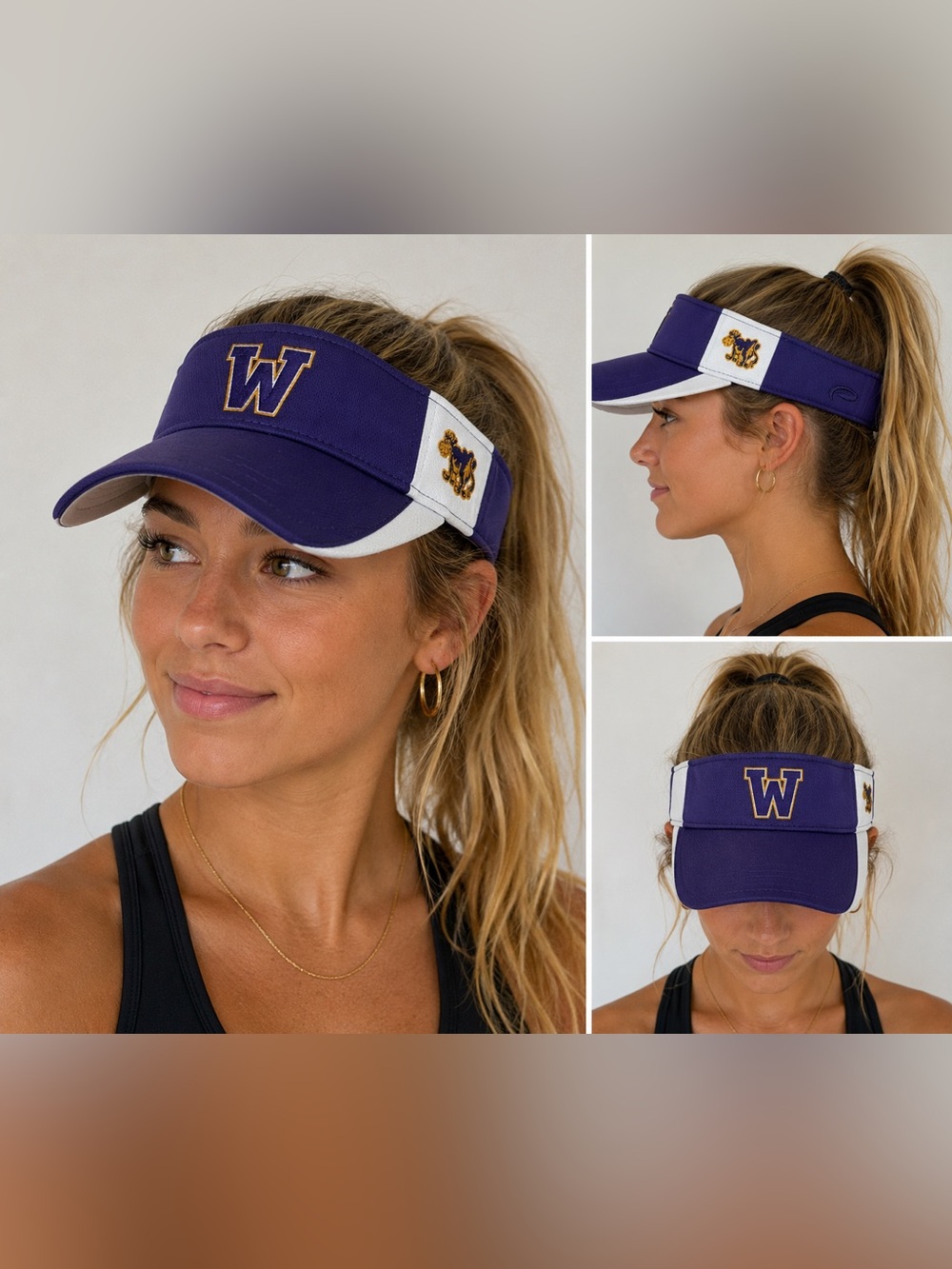 Pukka University of Washington Huskies Purple White Adjustable Visor NCAA